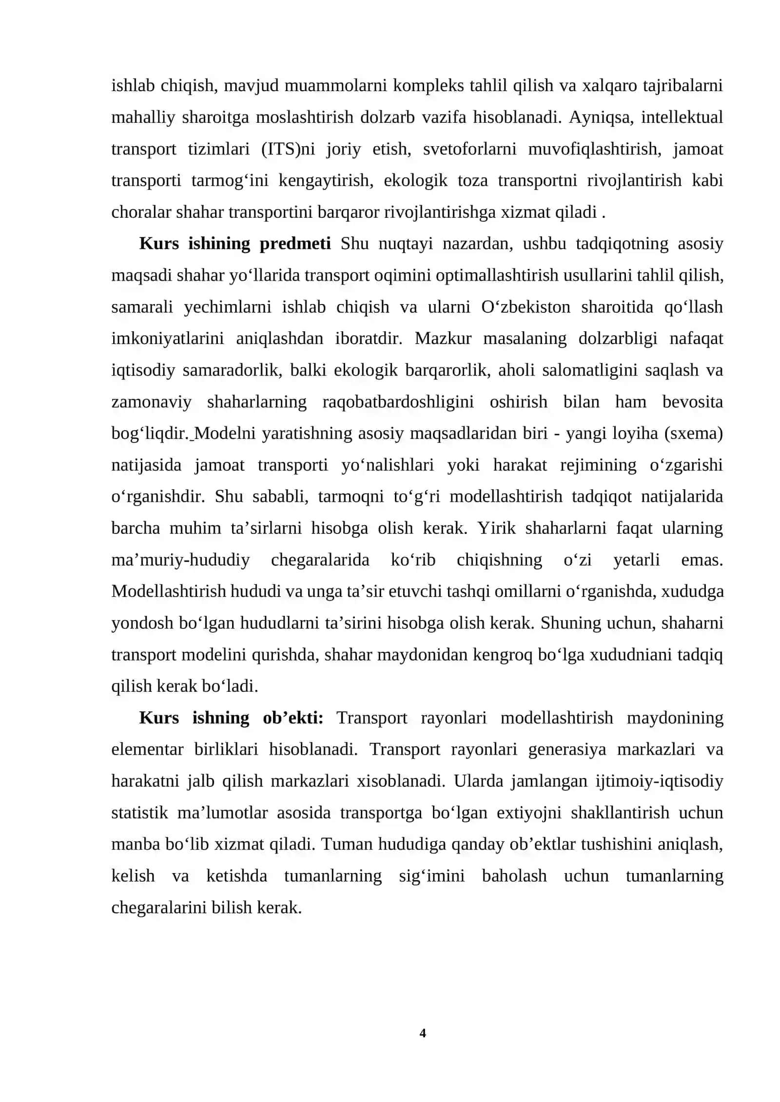 TRANSPORT OQIMINI MATEMATIK MODELLASHTIRISH 4