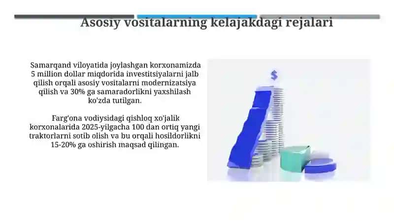 Asosiy vositalar xolati va ulardan samarali foydalanish tahlili 4
