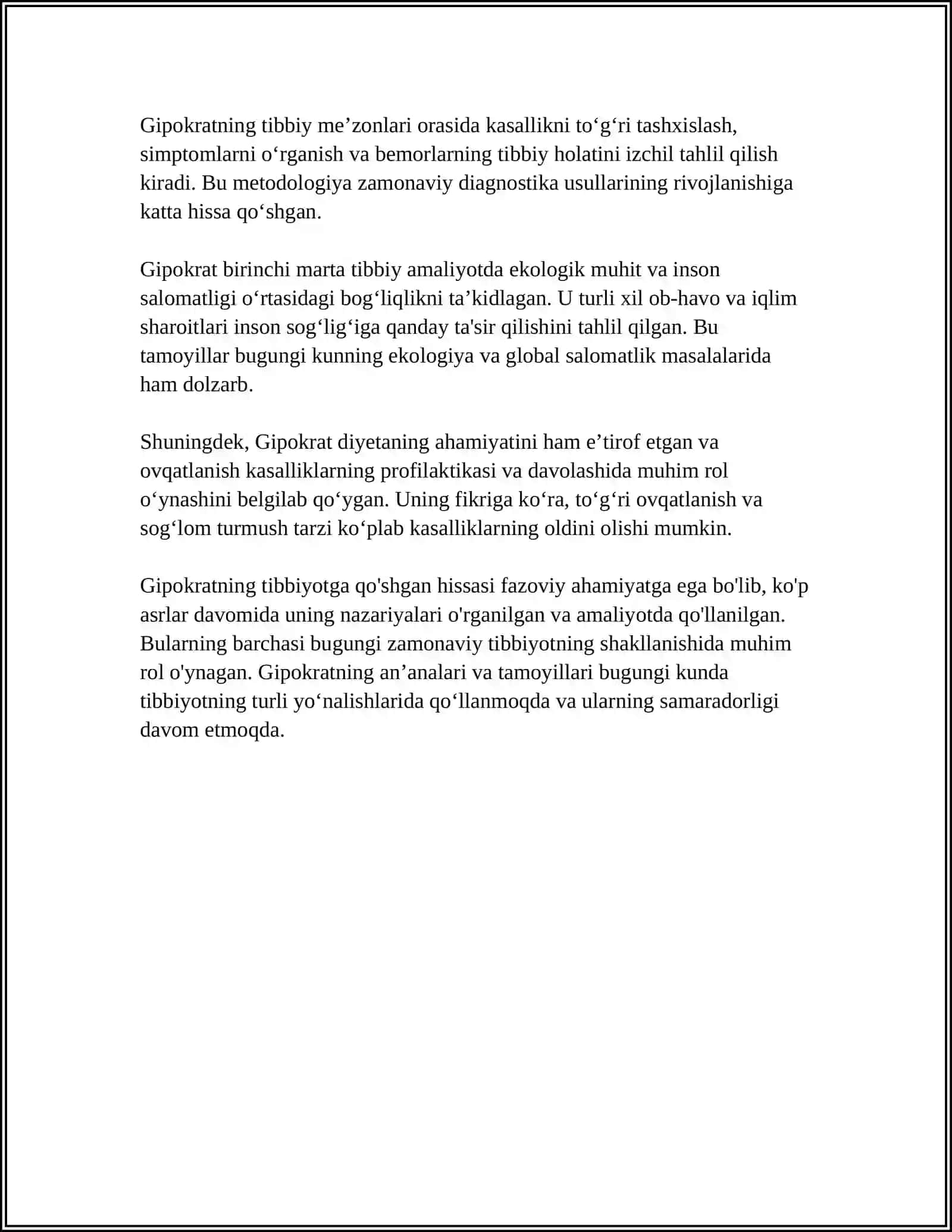 Tibbiyot Etikasining Rivojlanishida Gippokratning O'rni 4