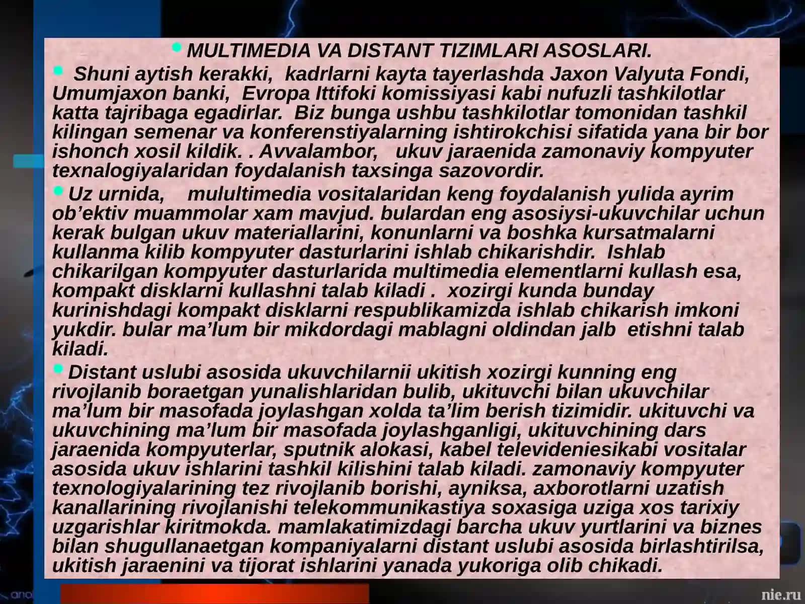 MULTIMEDIA VOSITALARI 4
