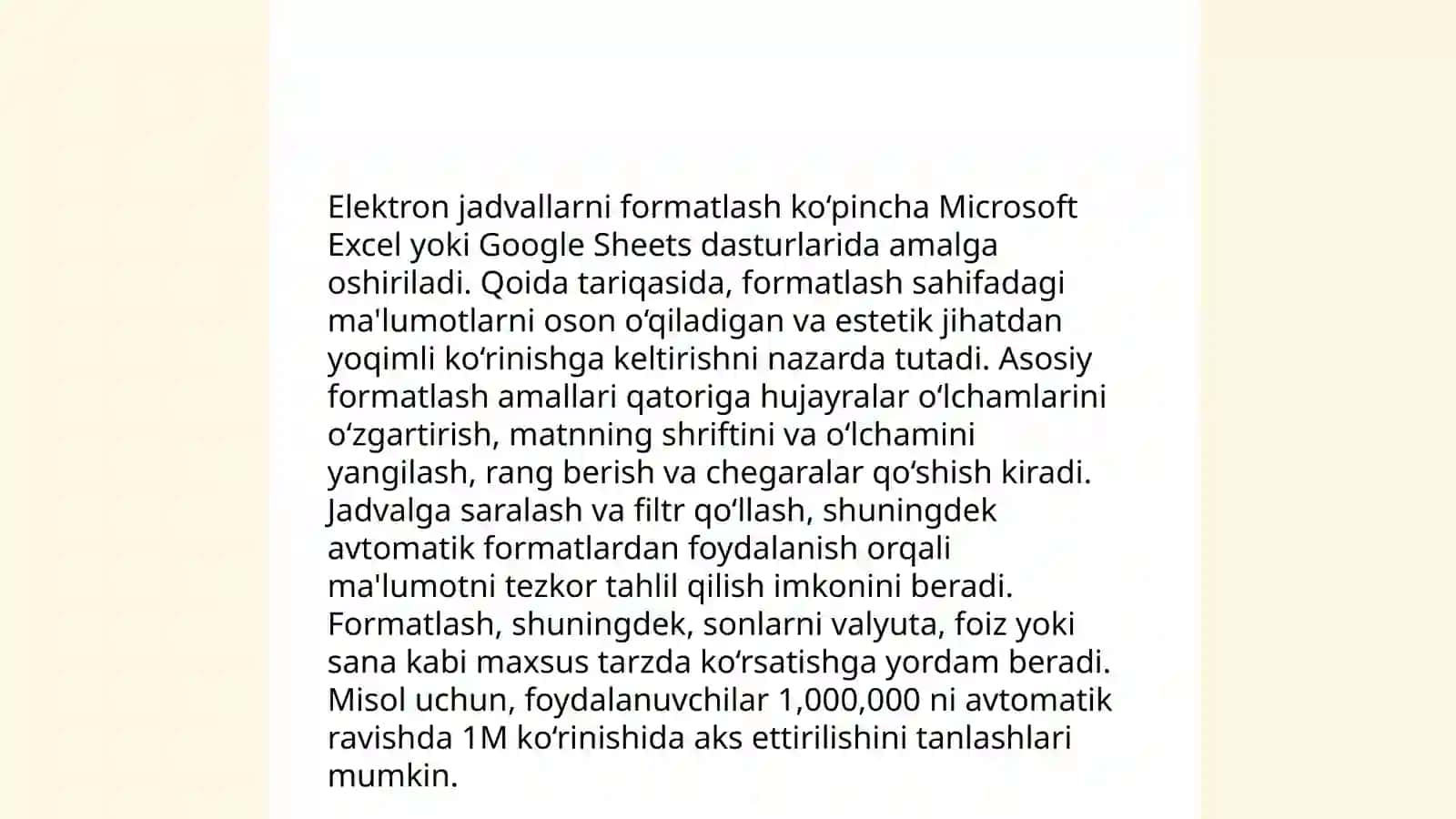 Excelda boshlang'ich funksiyalar 4