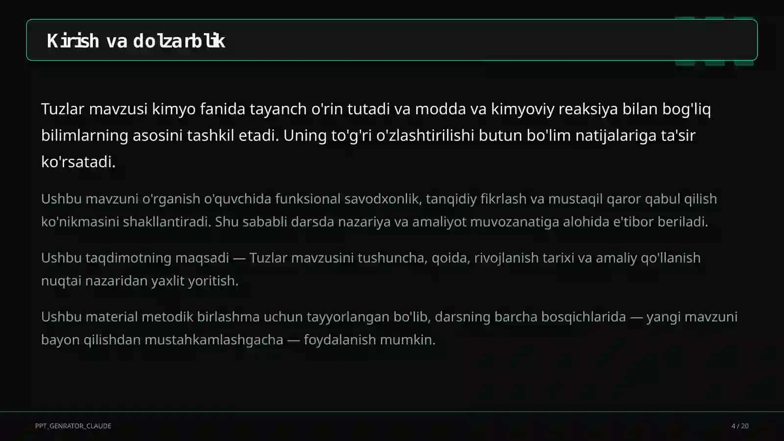 Tuzlar (8-sinf) 4