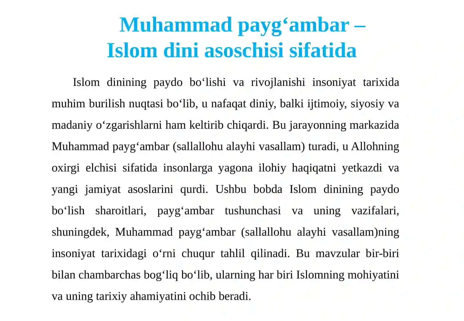 Muhammad payg’ambar islom dini asoschisi sifatida,payg’amabarning bolalik davri,shaqqi sadr voqeasi 4