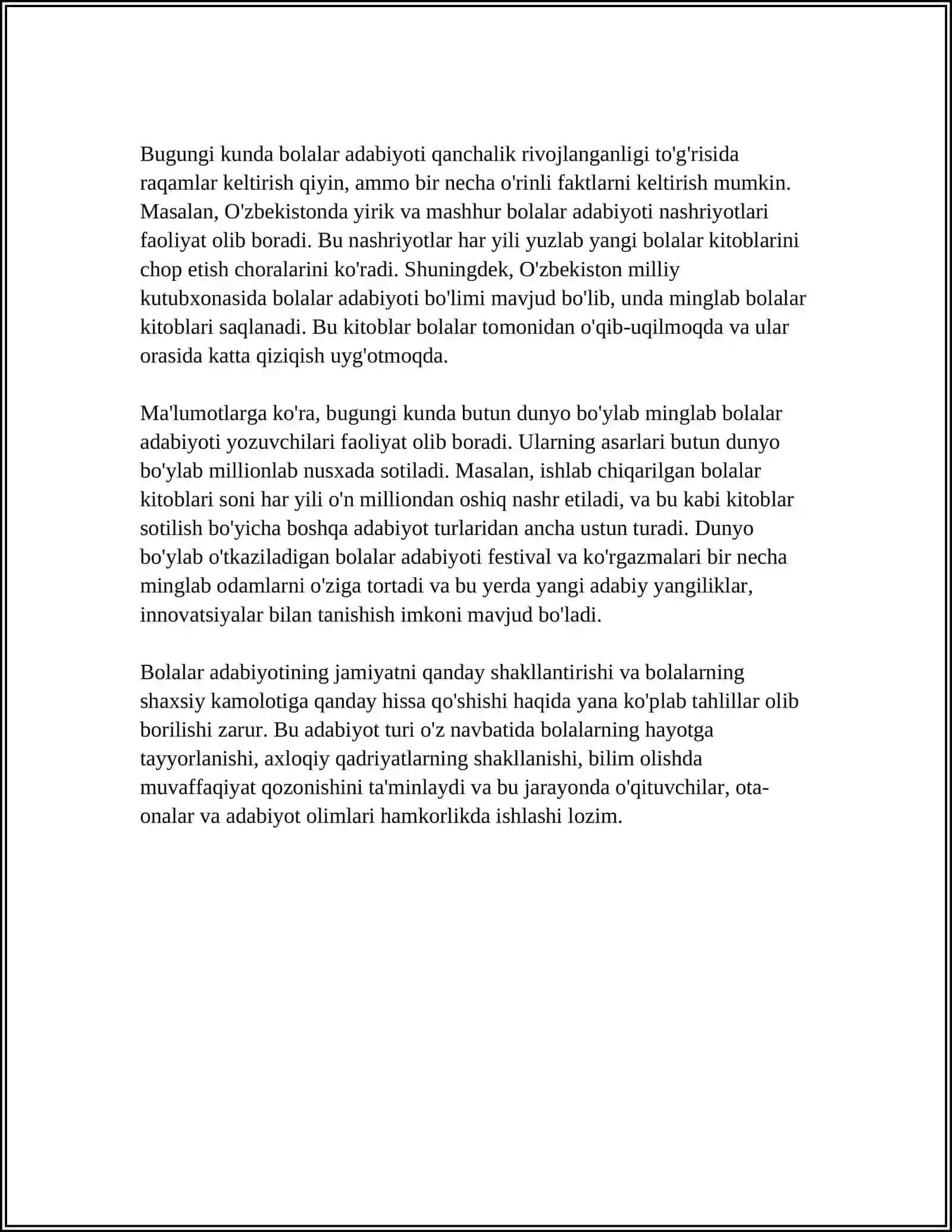 Bolalar adabiyoti (Bolalar adabiyoti fani) 4
