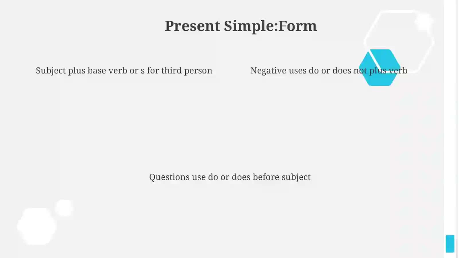 Present simple and present continuous. Used to and would 4