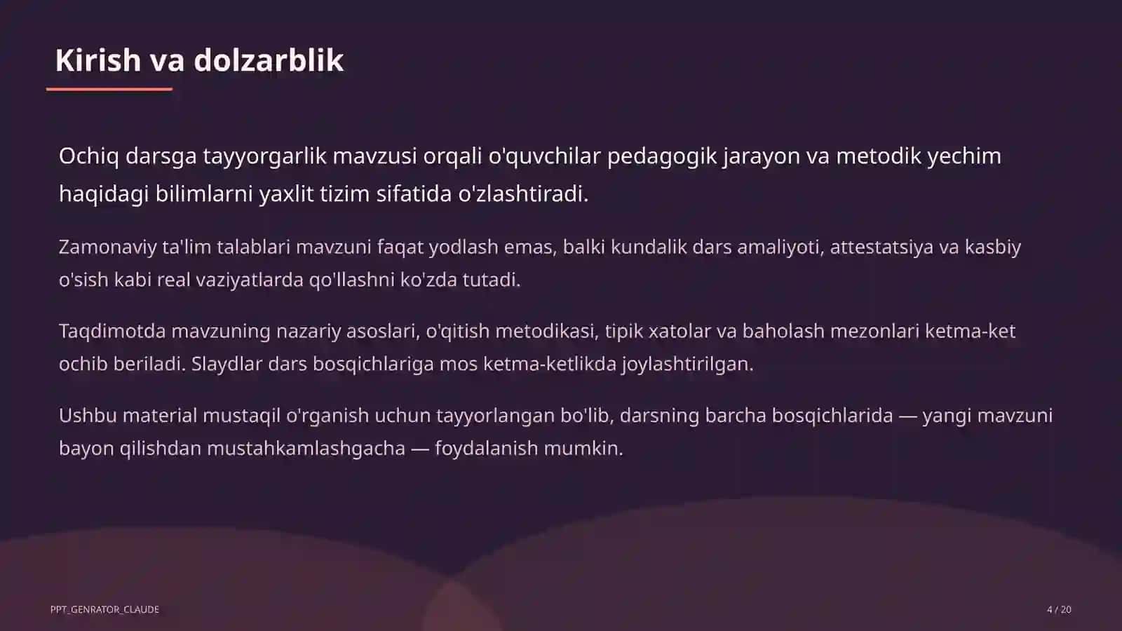 Ochiq darsga tayyorgarlik 4