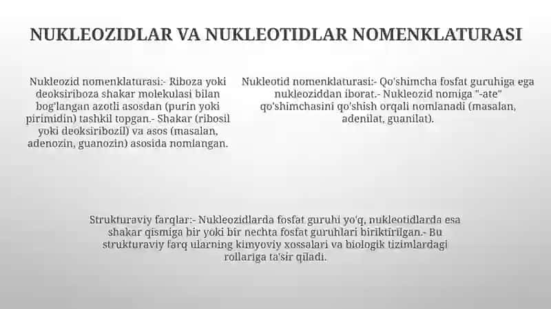 Nukleozidlar.Nukleotidlar 4