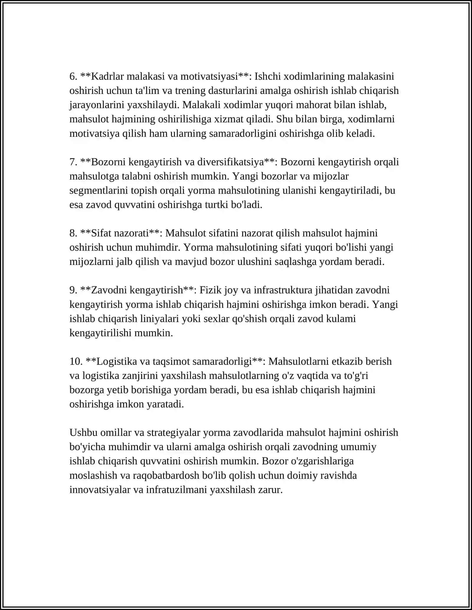 YORMA ZAVODLARDA MAHSULOTLARNING CHIQISHI 4