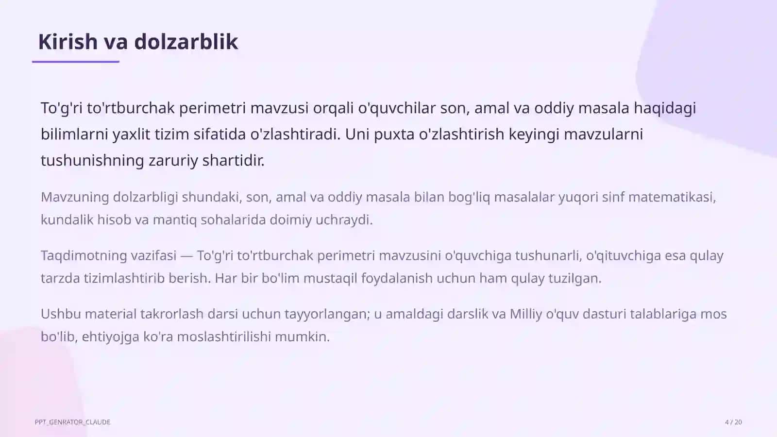 To'g'ri to'rtburchak perimetri (2-sinf) 4