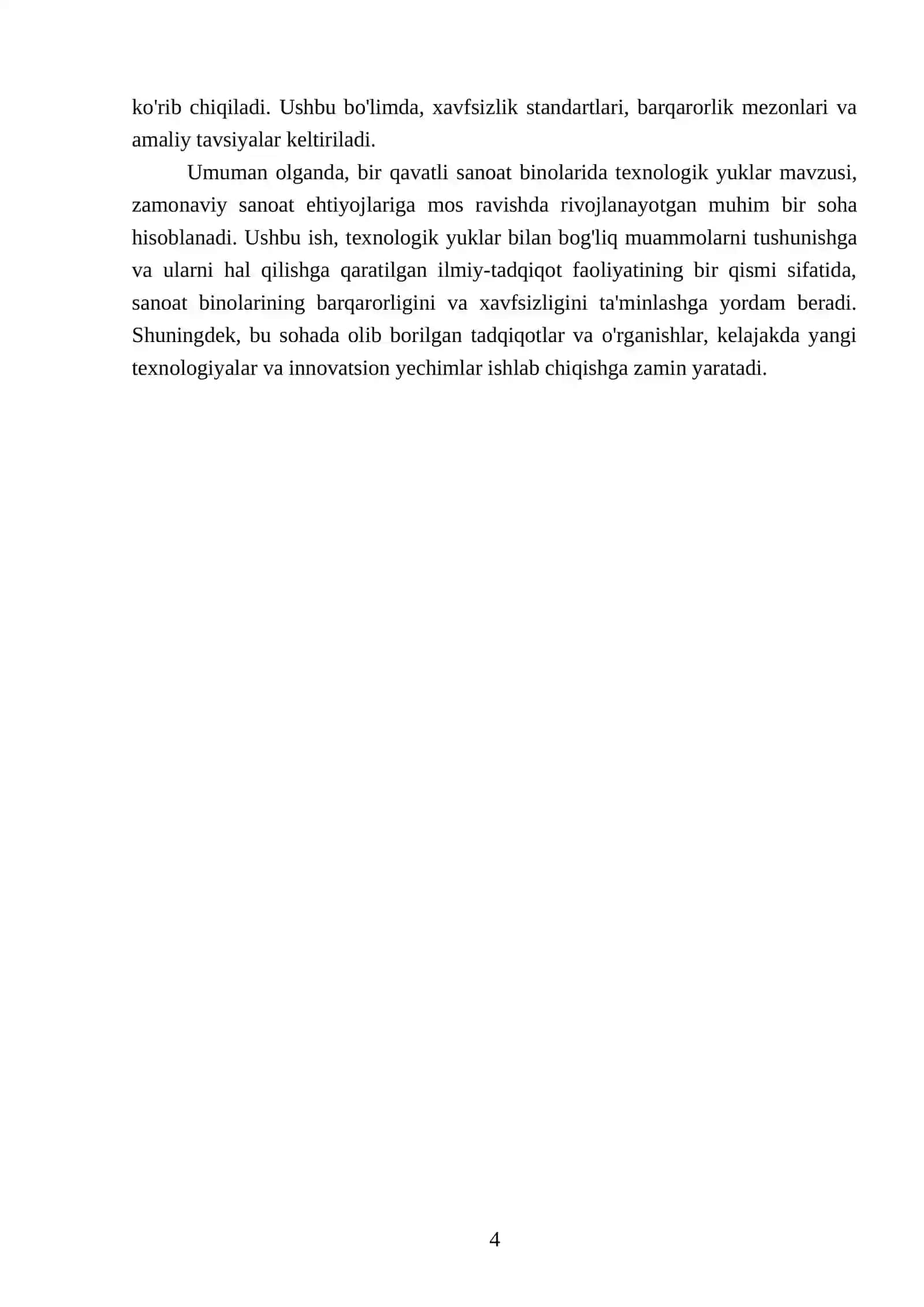 Bir qavatli sanoat binolarida texnologik yuklar 4