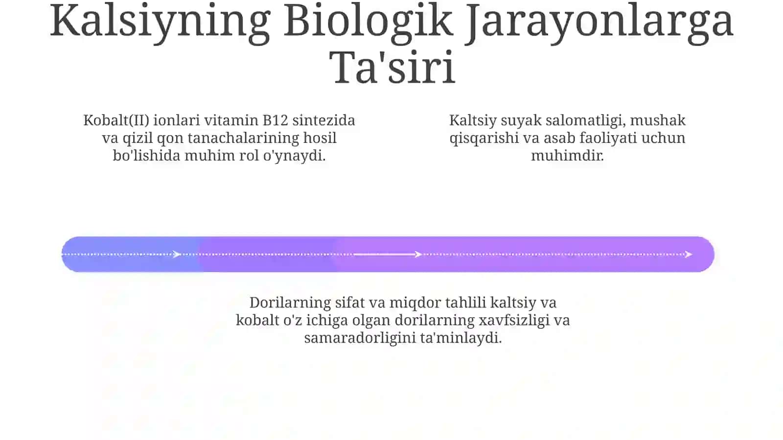 Co²+ kationiniorganizmdagiahamiyati,tibbiyotdaqoʻllanilishivadorivositalaritarkibidasifathamdamiqdorinianiqlash 4