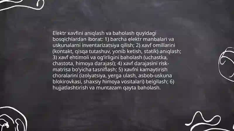 Elektr muhandisligida mehnat muhofazasi talablari 4