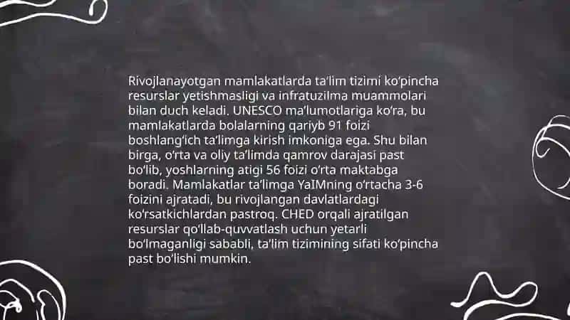 Oʻzbekiston va rivojlanayotgan mamlakatlar taʼlim tizimini tahlil qilish 4