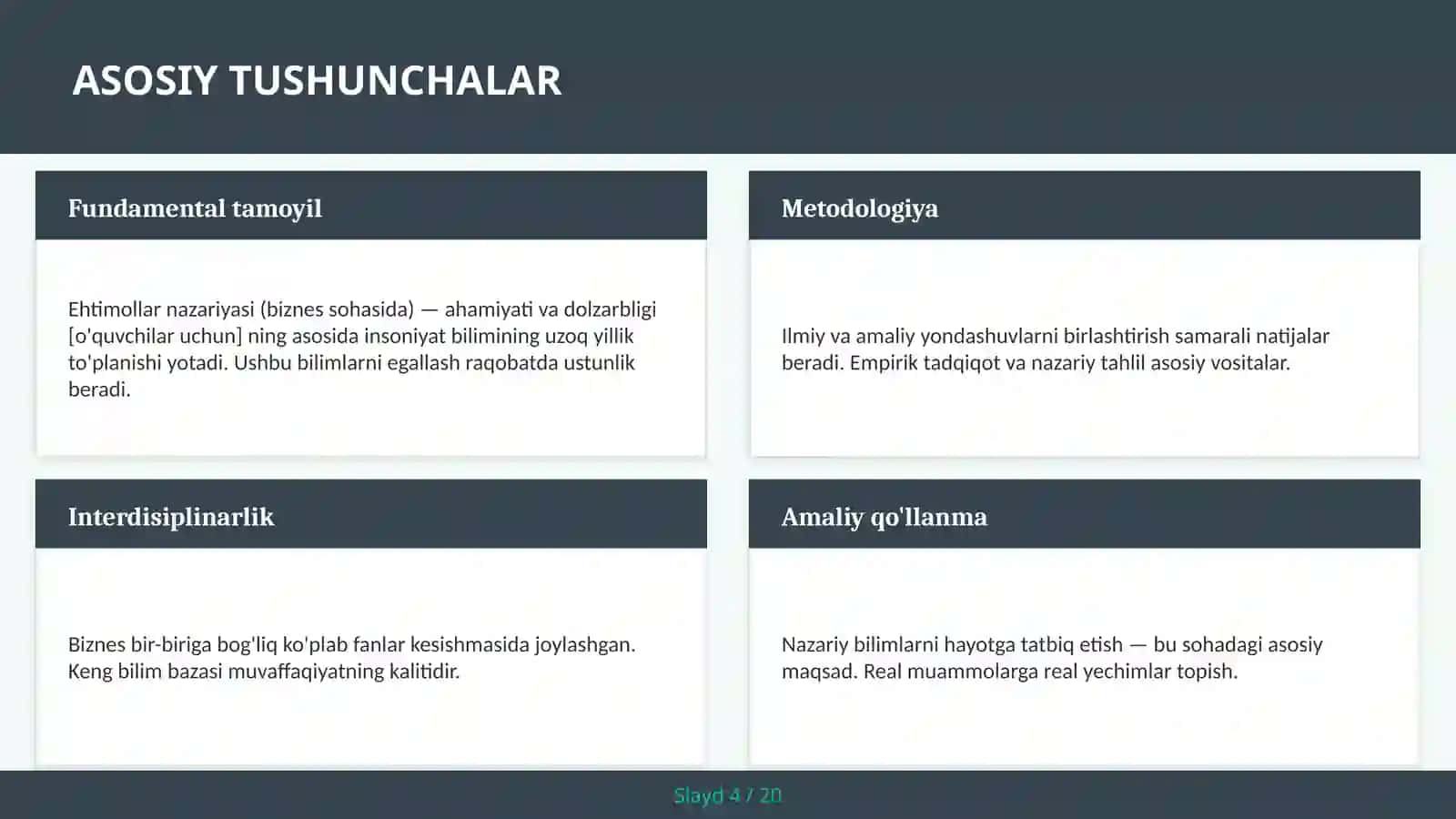 Ehtimollar nazariyasi (biznes sohasida) — ahamiyati va dolzarbligi [o'quvchilar uchun] 4