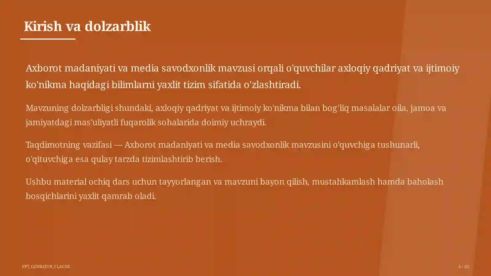 Axorot madaniyati va media savodxonlik (9-sinf) 4