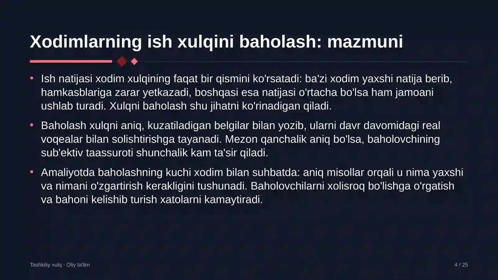 elektrotexnika sanoatida xodimlarning ish xulqini baholash 6937 4