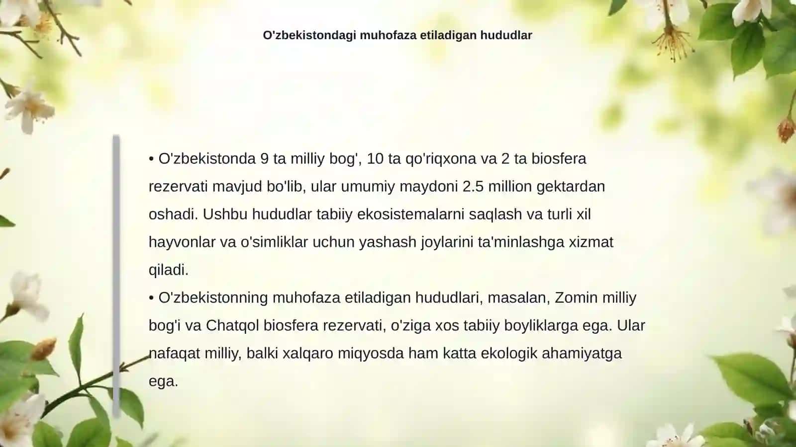 Tabiiy hududlarning muhofazasi 4