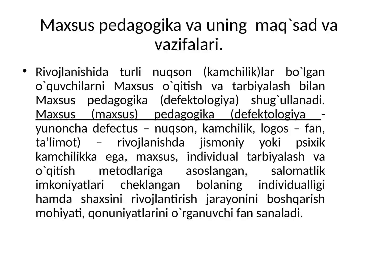 Maxsus pedagogikaning bo‘limlari va ularga xos tayanch ta’limotlar. 4