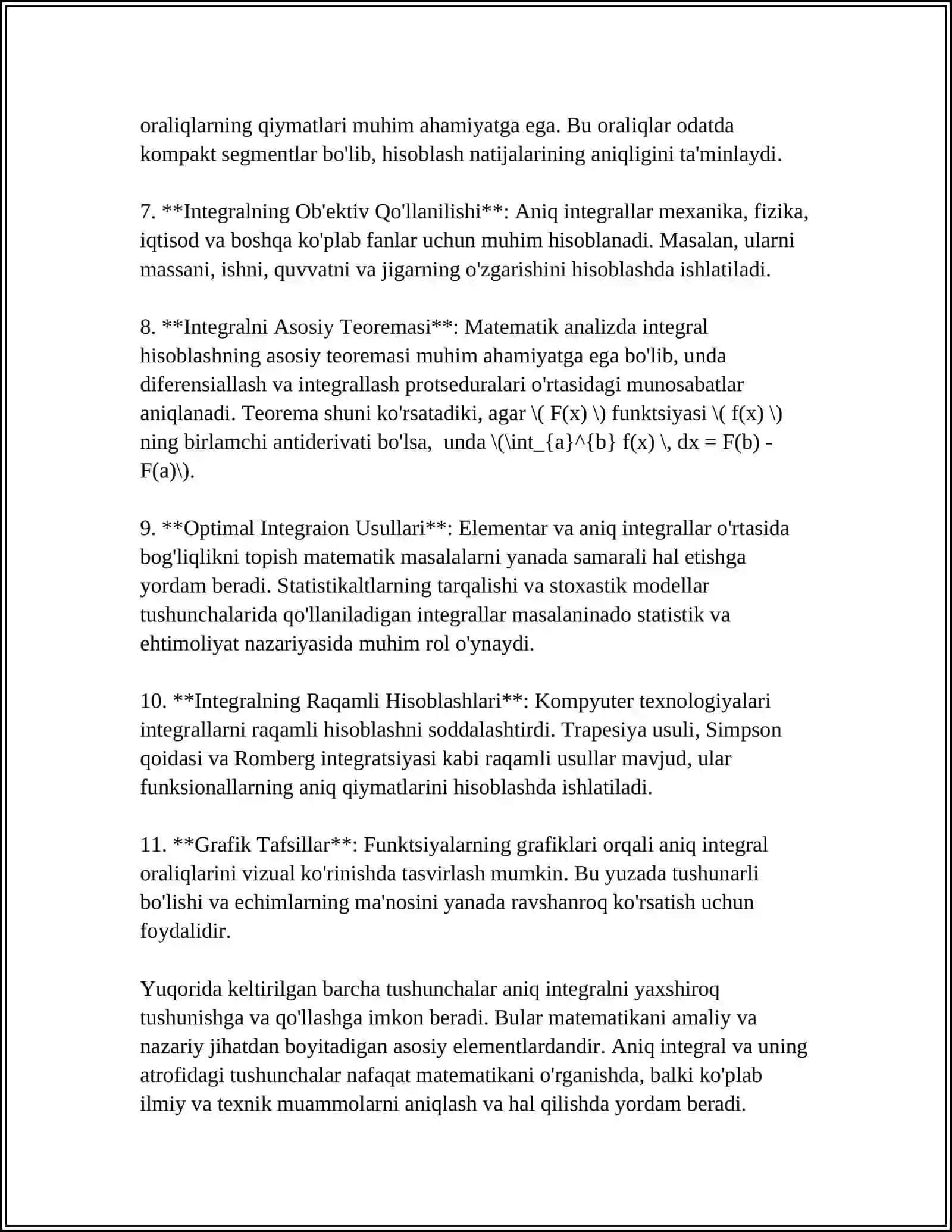 ANIQ INTEGRALNING GEOMETRIK KATTALIKLARNI HISOBLASHGA TATBIQI 4