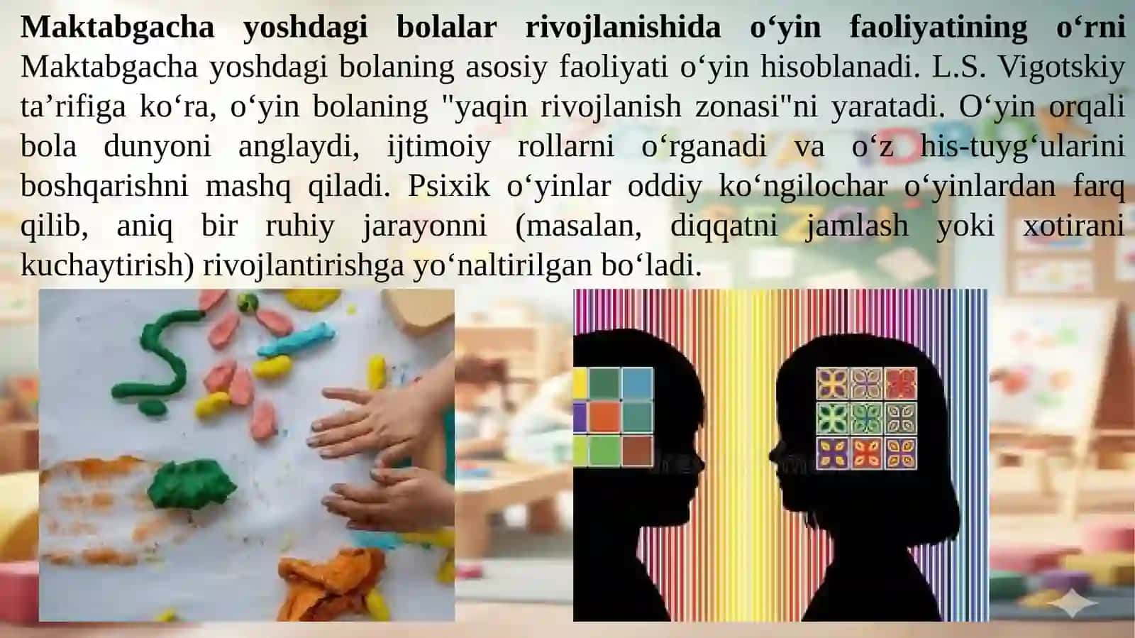 Maktabgacha ta'lim tashkilotlarida psixik oʻyinlarni tashkil etish va natijalarini tahlil qilish.pptx 4