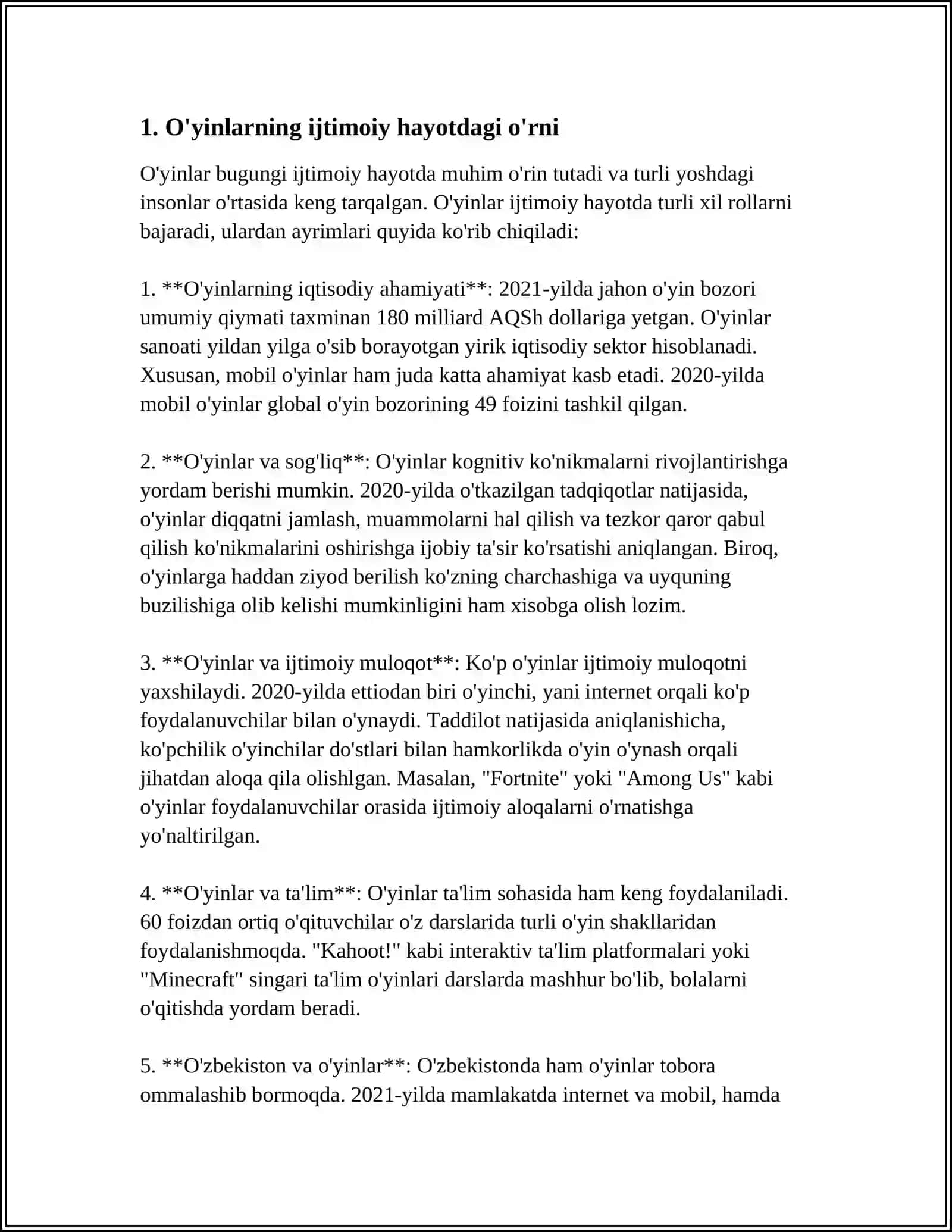 O‘YINLAR – IJTIMOIY FAOLIYAT SIFATIDA 4
