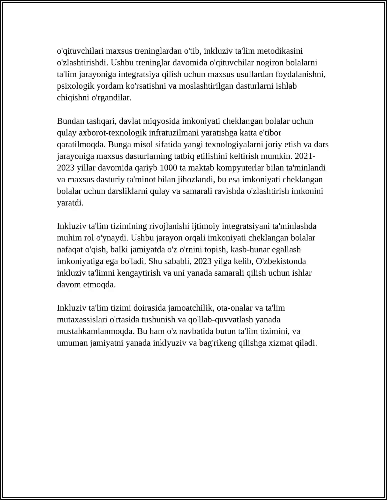 OZBEKISTONDAGI INKLYUZIYA RIVOJLANISHI MALUMOTLARI 4