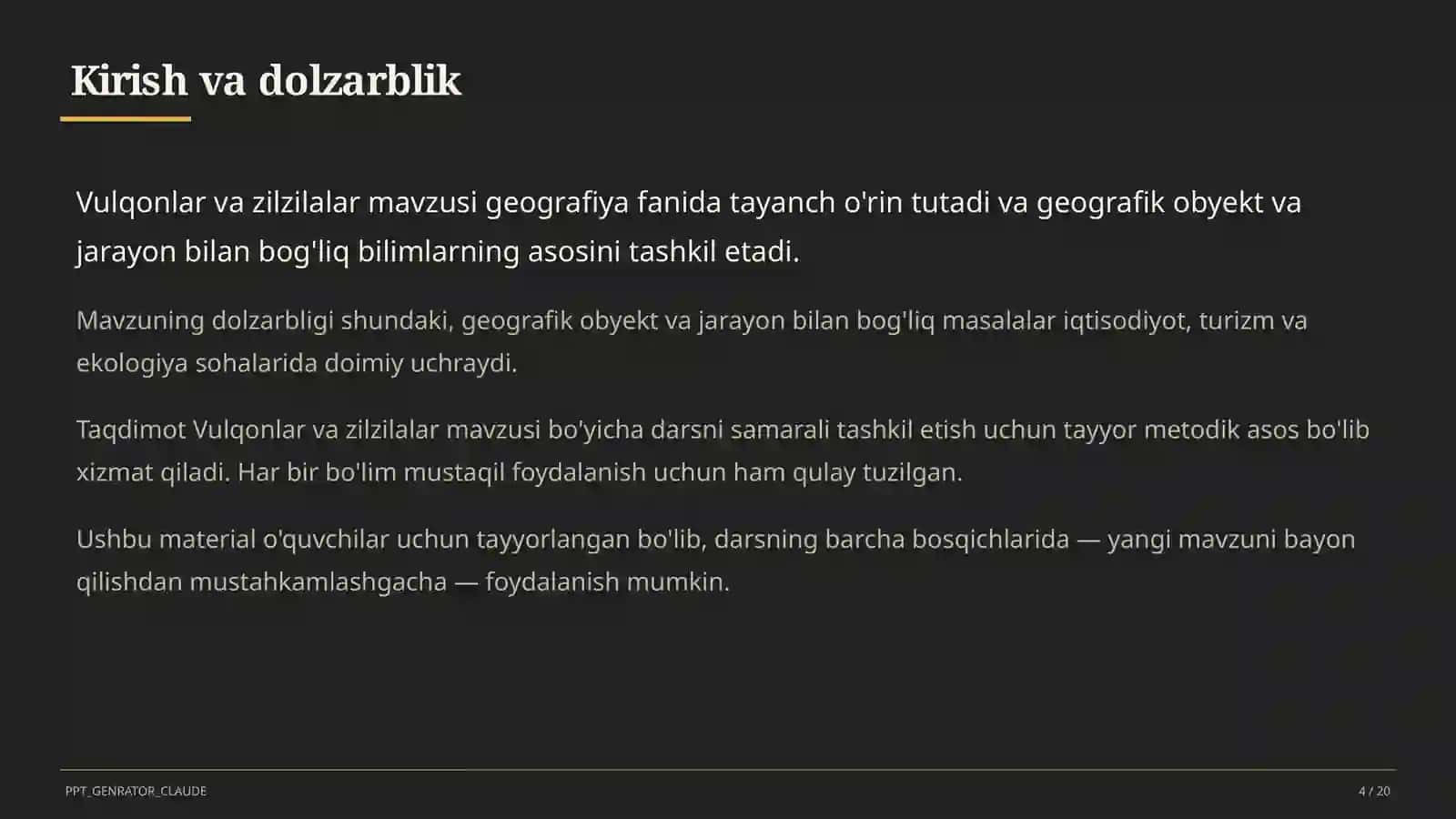 Vulqonlar va zilzilalar (5-sinf) 4