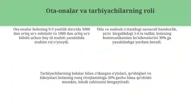 Muloqotning shakllanishi Maktabgacha yoshdagi bolalar oʻsishining umumiy shart 4