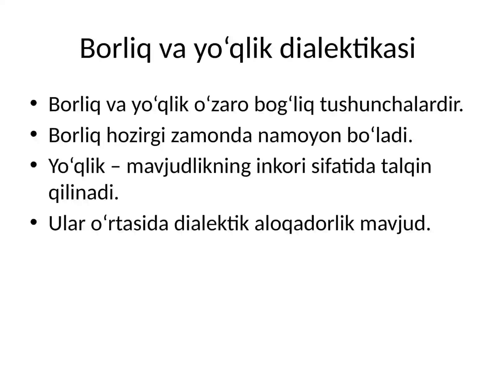 Borliq falsafasi (Ontologiya) 4