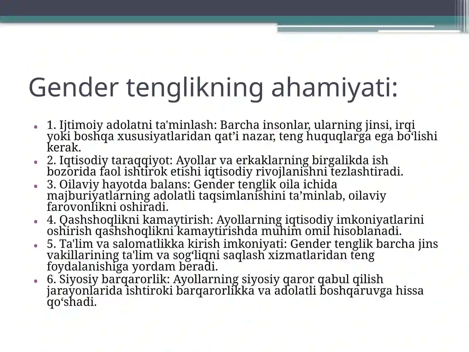 Gender tengligi 4