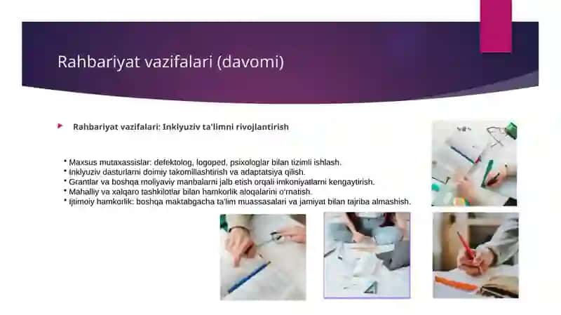 Imkoniyati cheklangan bolalarni inklyuziv ta'limga jalb etish Rahbariyat va pedagoglarning roli 4