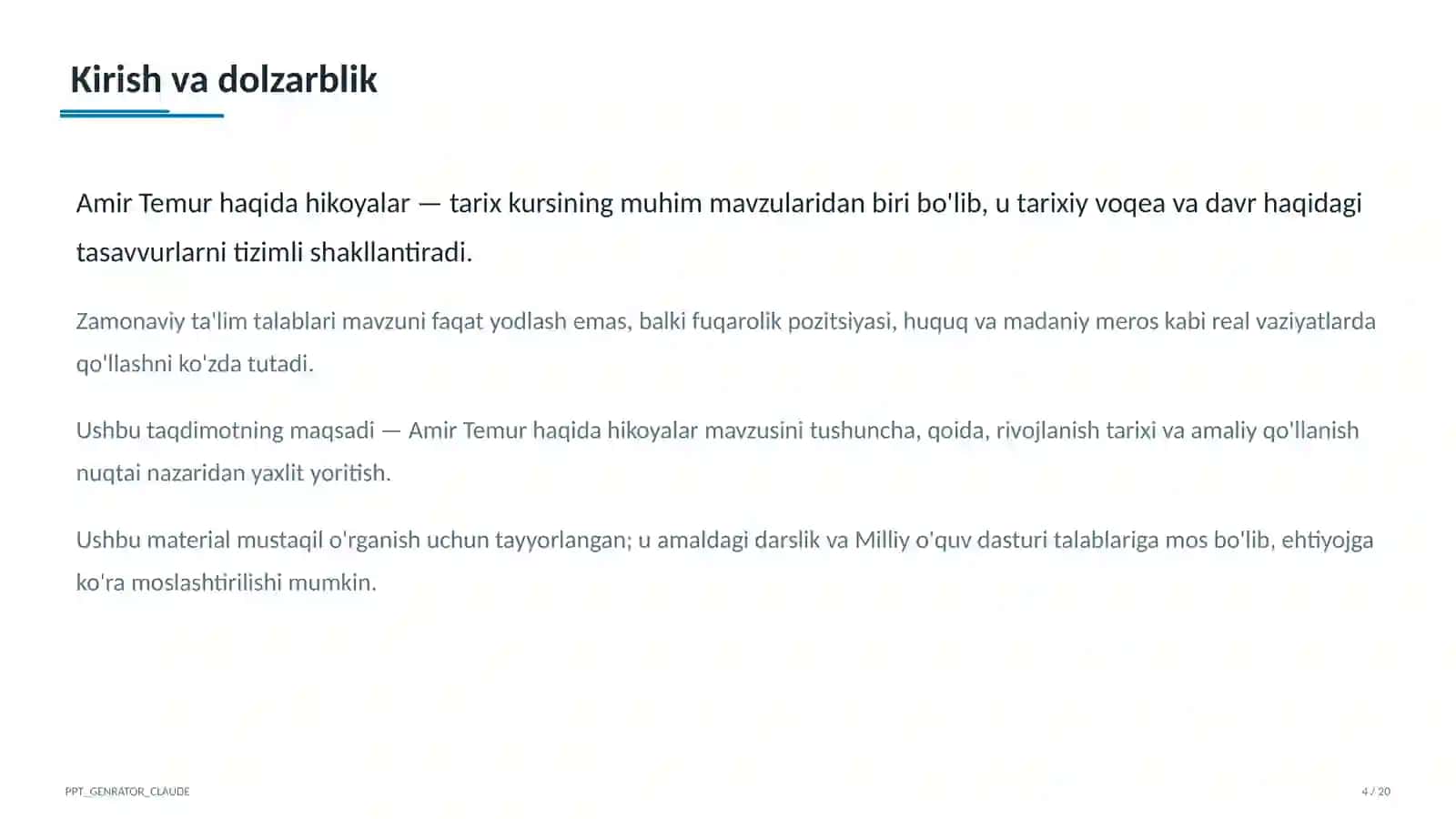 Amir Temur haqida hikoyalar (5-sinf) 4