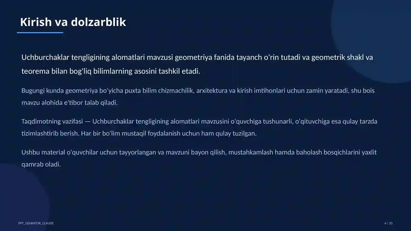 uchburchaklar tengligining alomatlari 7 sinf 638 4