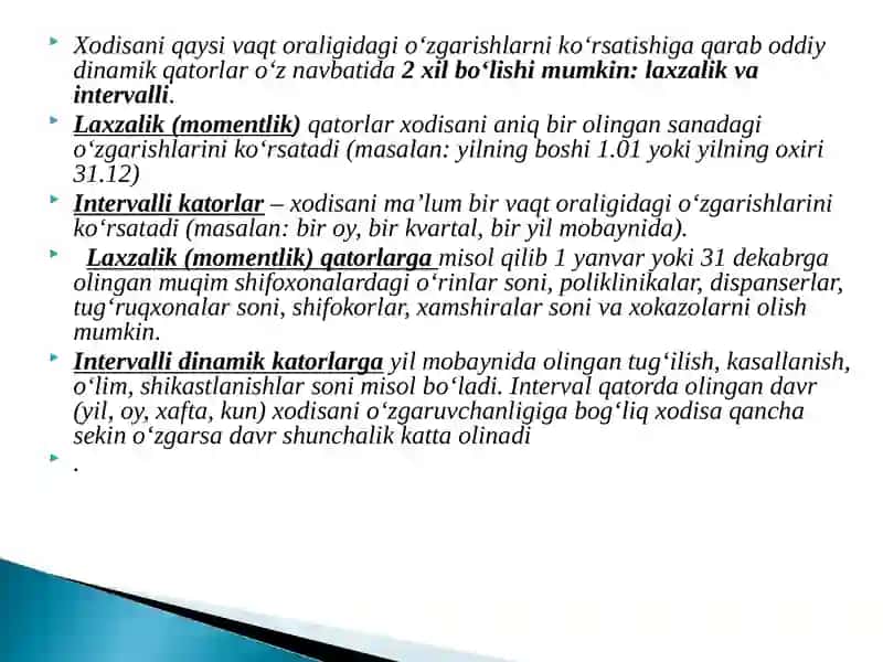 Dinamik qatorlar 4