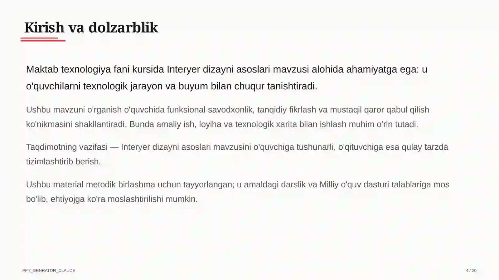Interyer dizayni asoslari (8-sinf) 4