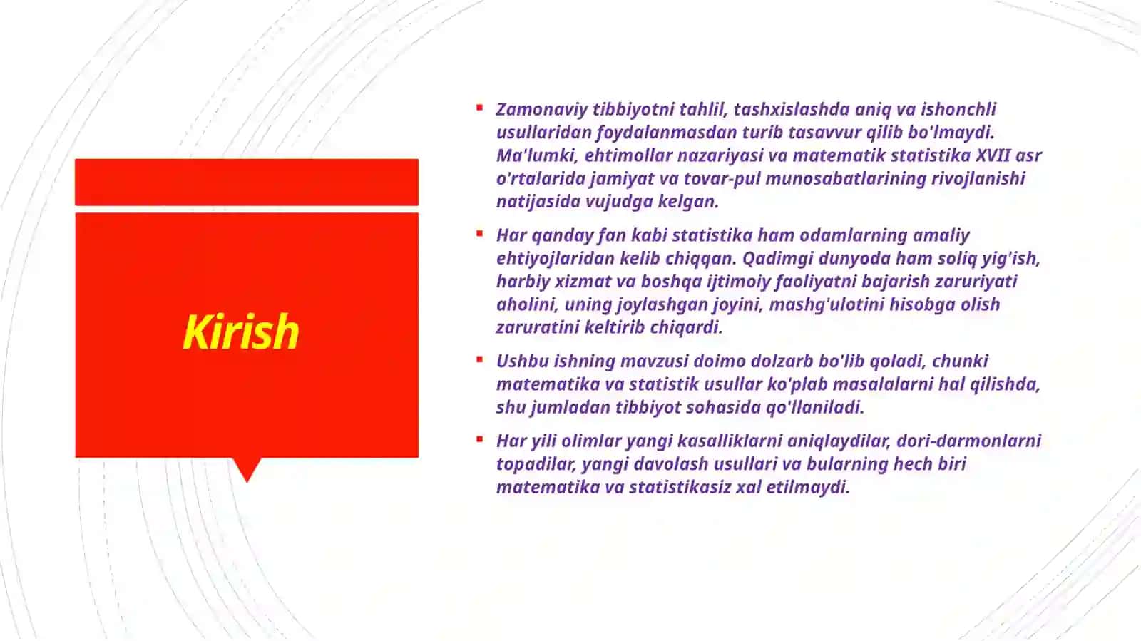 Tibbiy-biologik jarayonlarni rasmiylashtirish va MS Office dasturlari 4