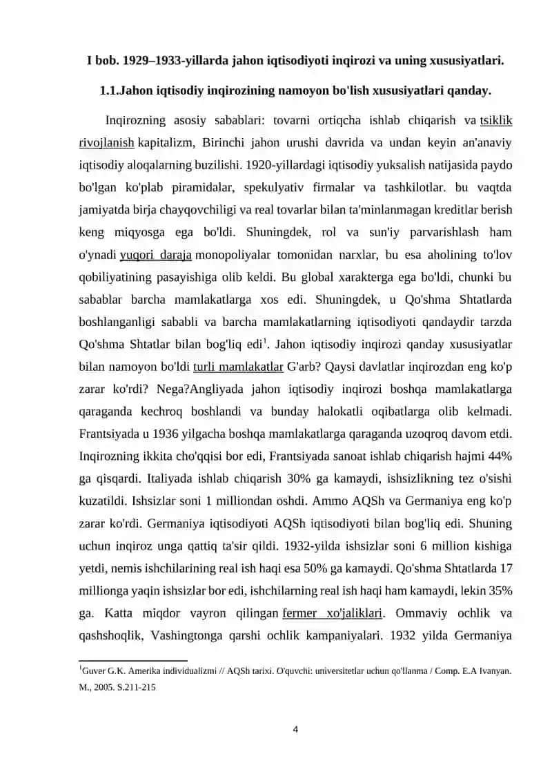 1929-1932-YILLARDAGI JAHON IQTISODIY INQIROZINING AQSH VA LOTIN AMERIKASIGA TA’SIRI 4