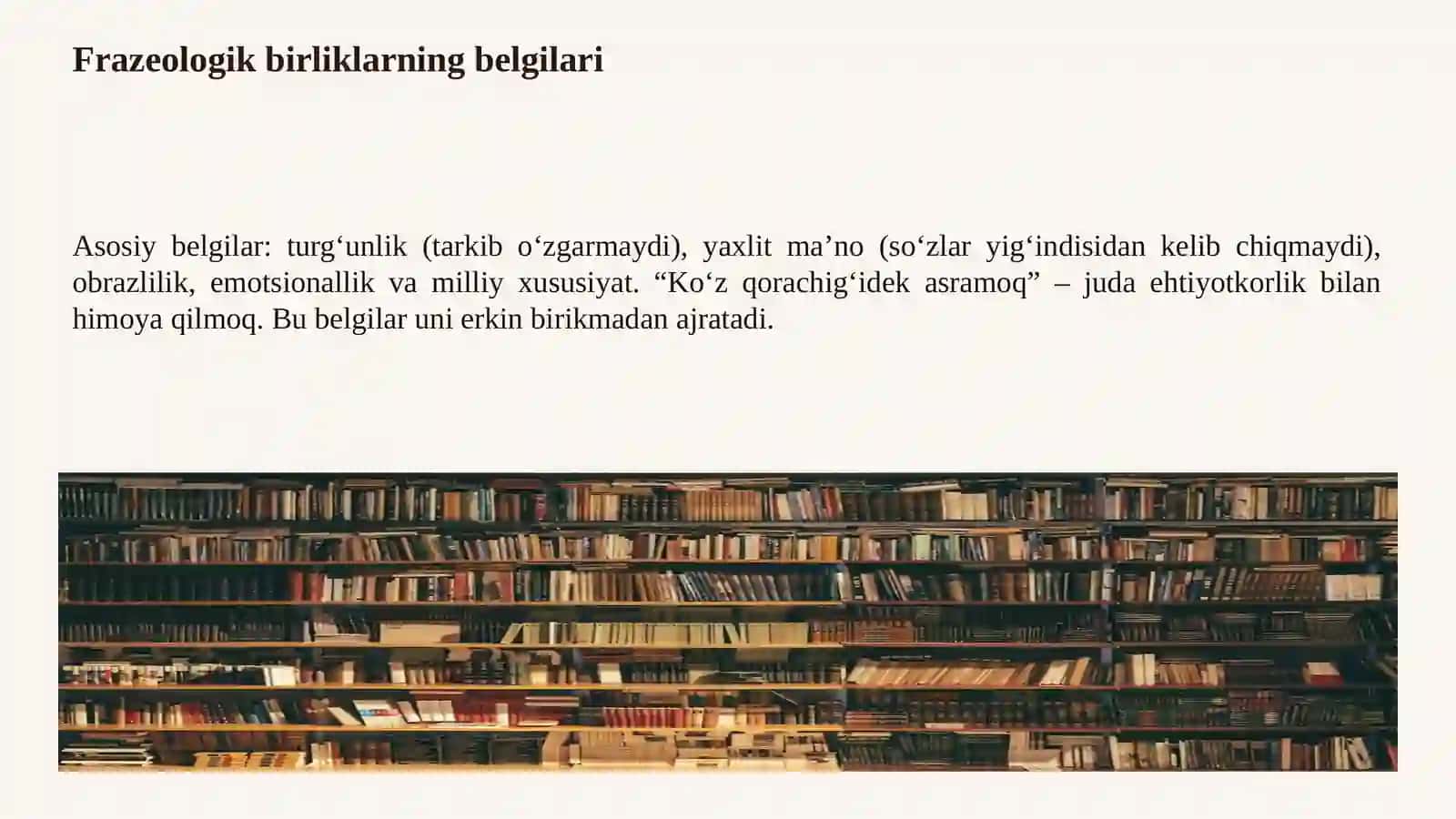 Frazeologiya va O‘zbek tilining Iboralar Boyligi 4