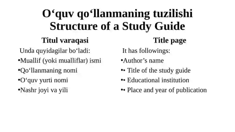 O‘quv qo‘llanma yozish 4