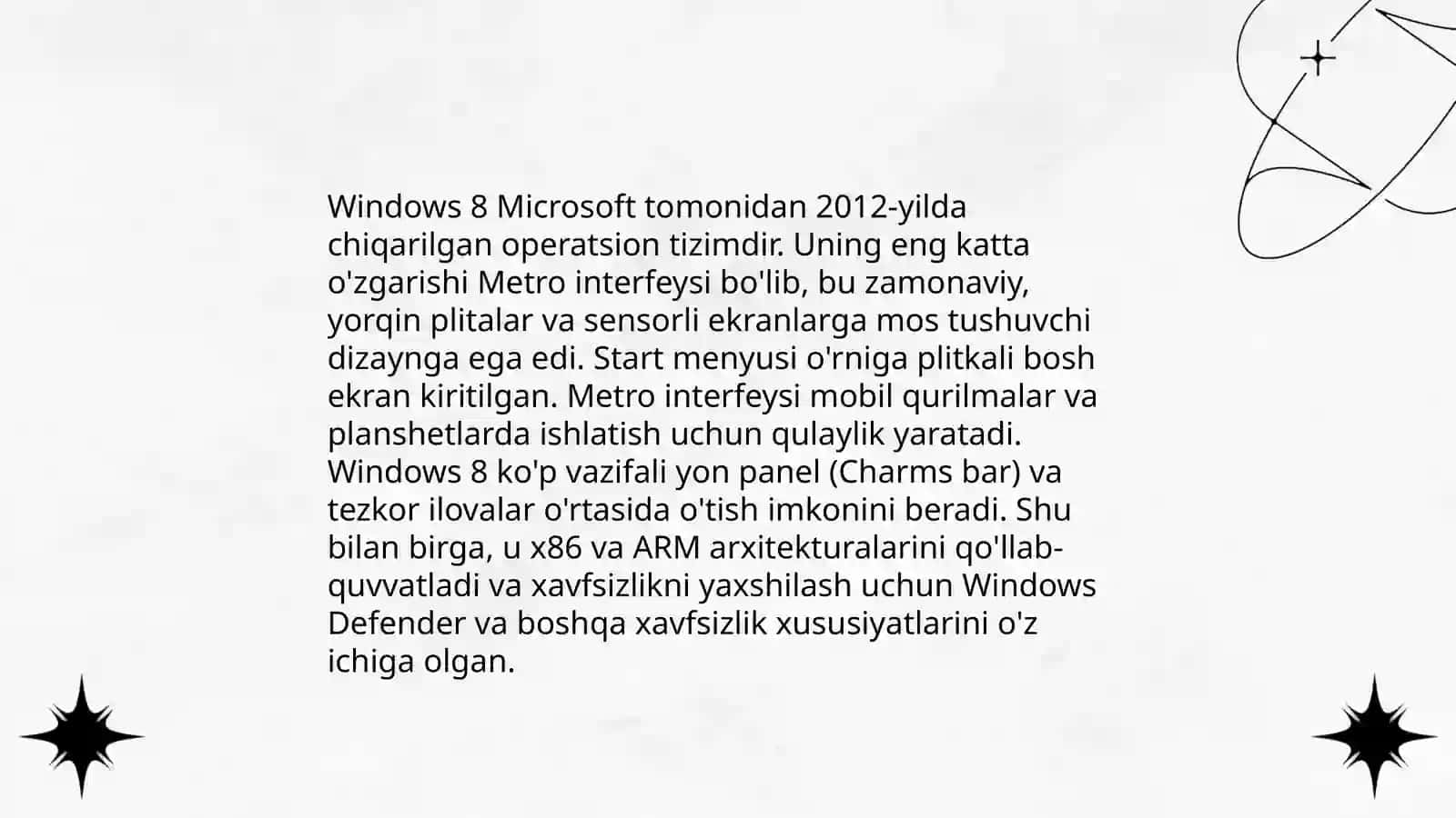 Microsoft Windows 7,8,10 operatsion tizimlari va ulardagi yangi imkoniyatlar va qulayliklari 4