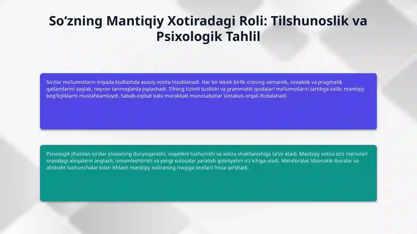 Soʻz - mantiqiy xotirani oʻrganish metodikasi 4