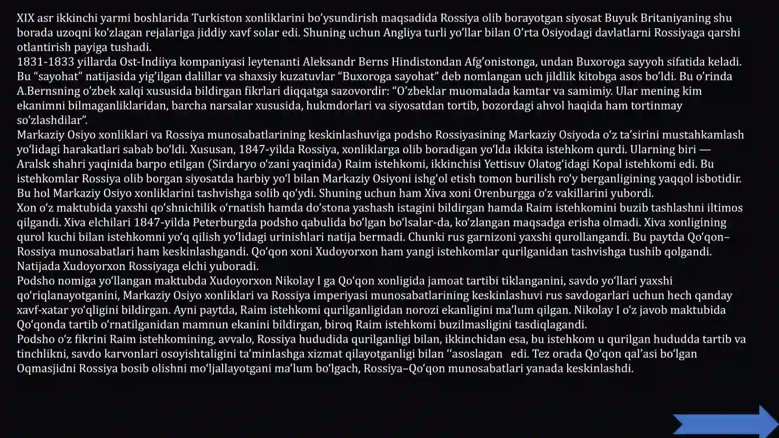 [Oʻrta Osiyo xonliklarining Rossiya imperiyasi tomonidan bosib olinishi] 4