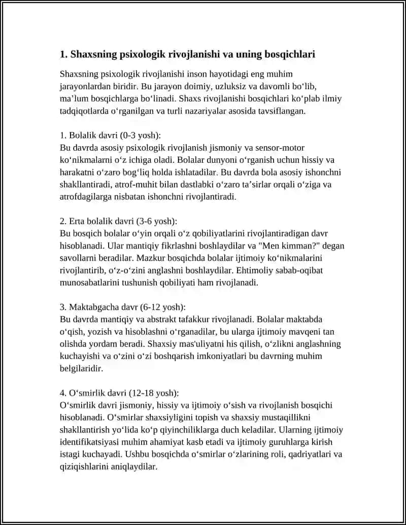SHAXSNING RIVOJLANISHI, TARBIYASI VA IJTIMOIYLASHUVI 4