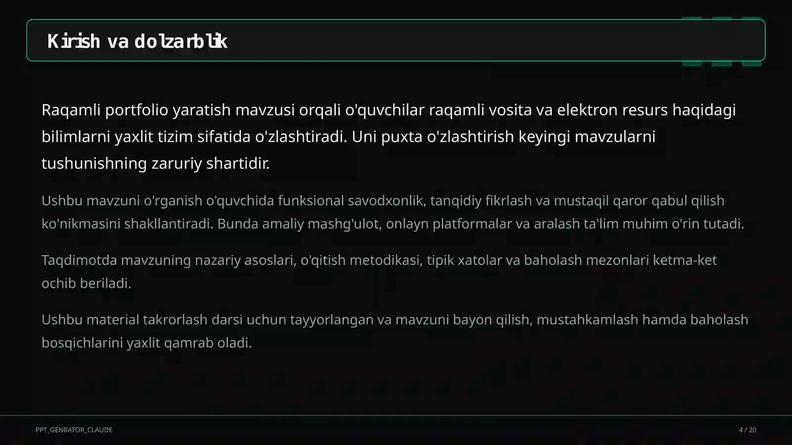 Raqamli portfolio yaratish 4