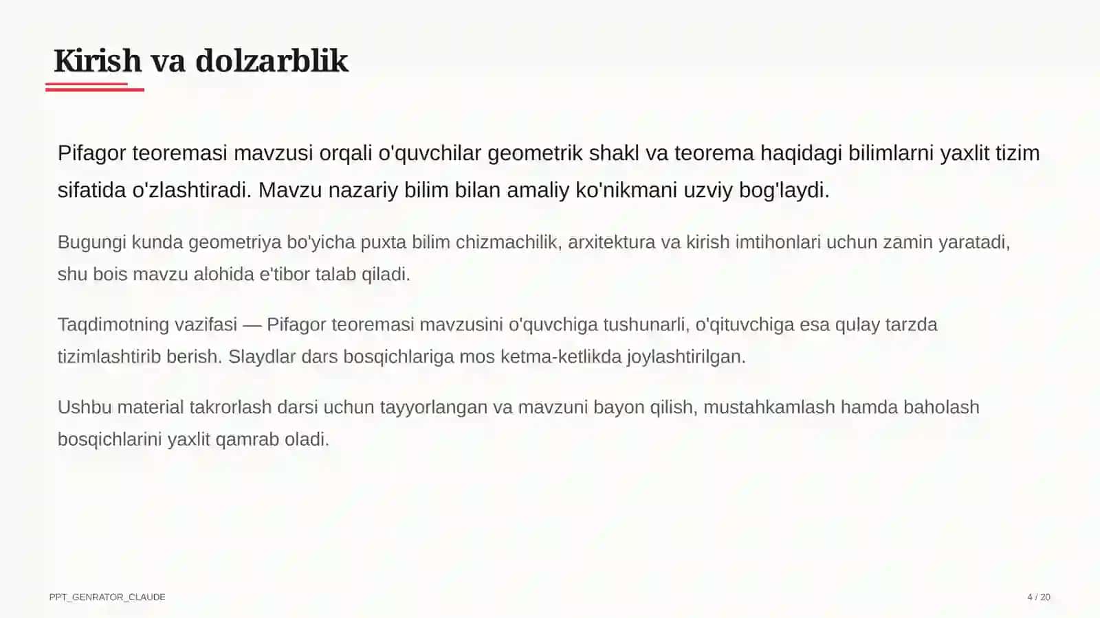 Pifagor teoremasi (8-sinf) 4