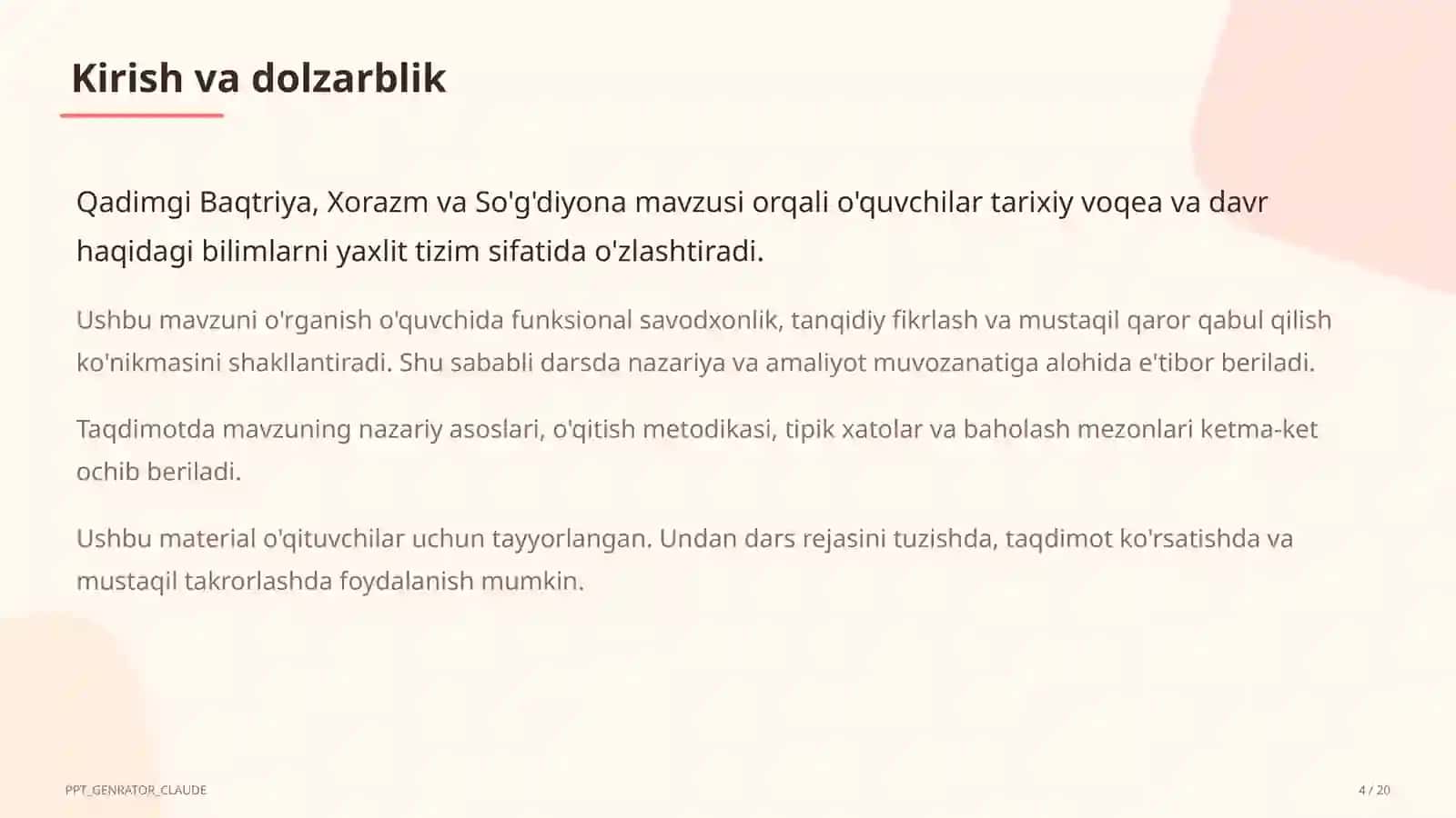 Qadimgi Baqtriya, Xorazm va So'g'diyona (6-sinf) 4