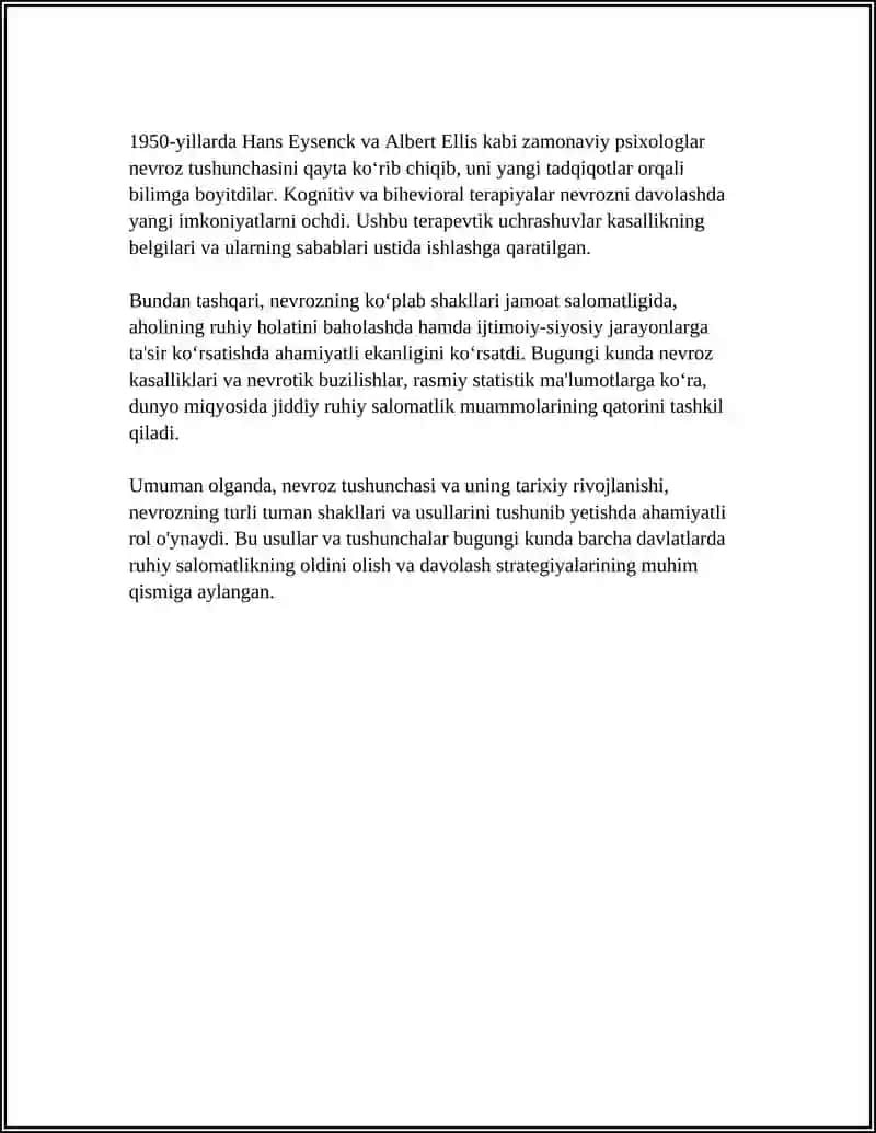NEVROZ KASALLIGI VA NEVROTIK BUZILISHLAR 4
