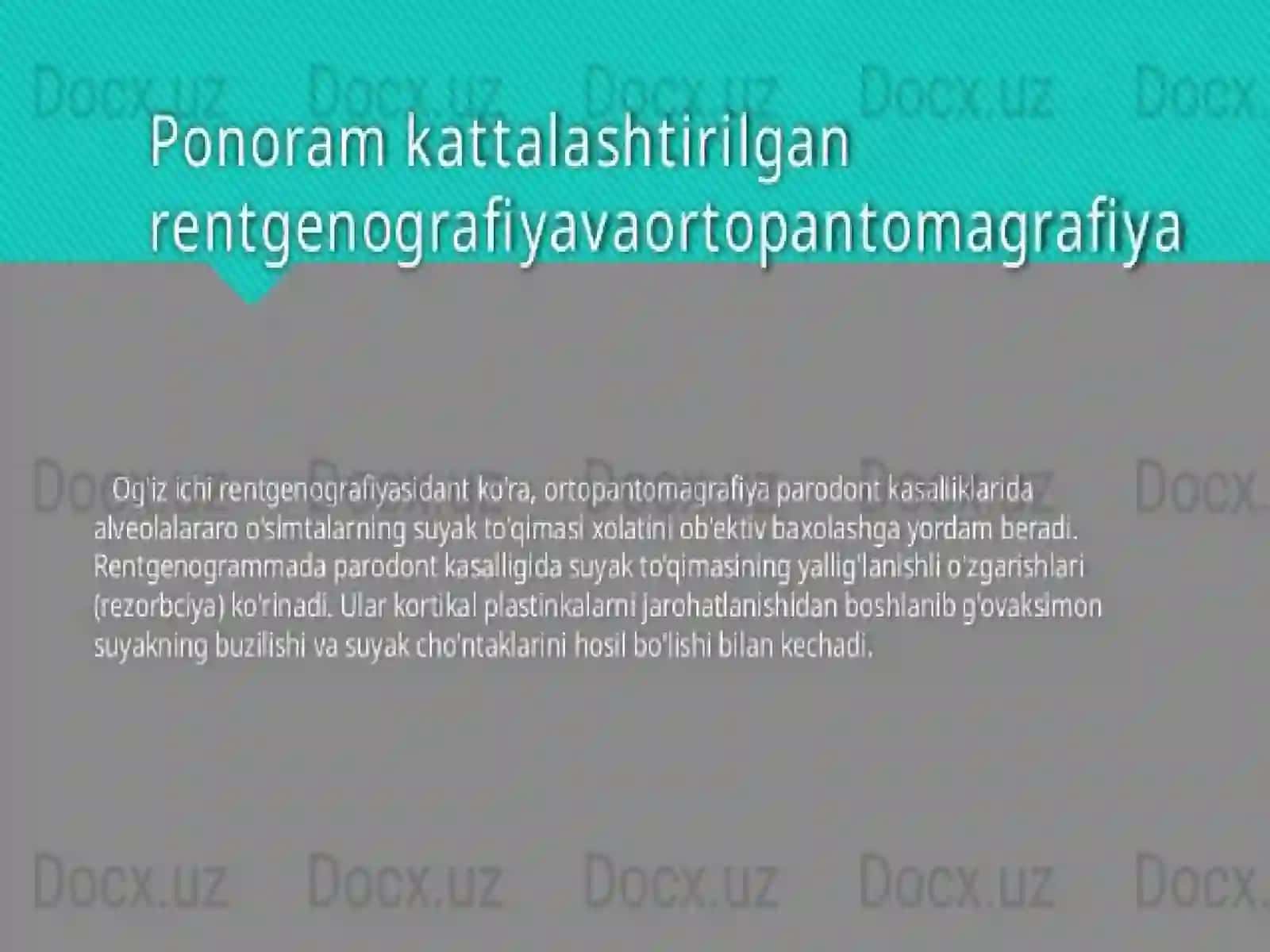 Parodont to’qimasini patologiyasi bor bemorlarni tekshirish usullari (asosiy va qo’shimcha). 4