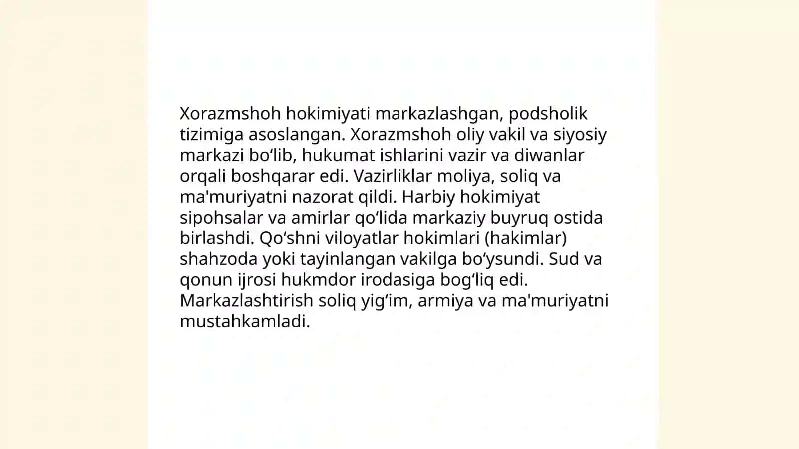 Xorazmshohlar davlatining siyosiy va ijtimoiy tuzilmasi 4