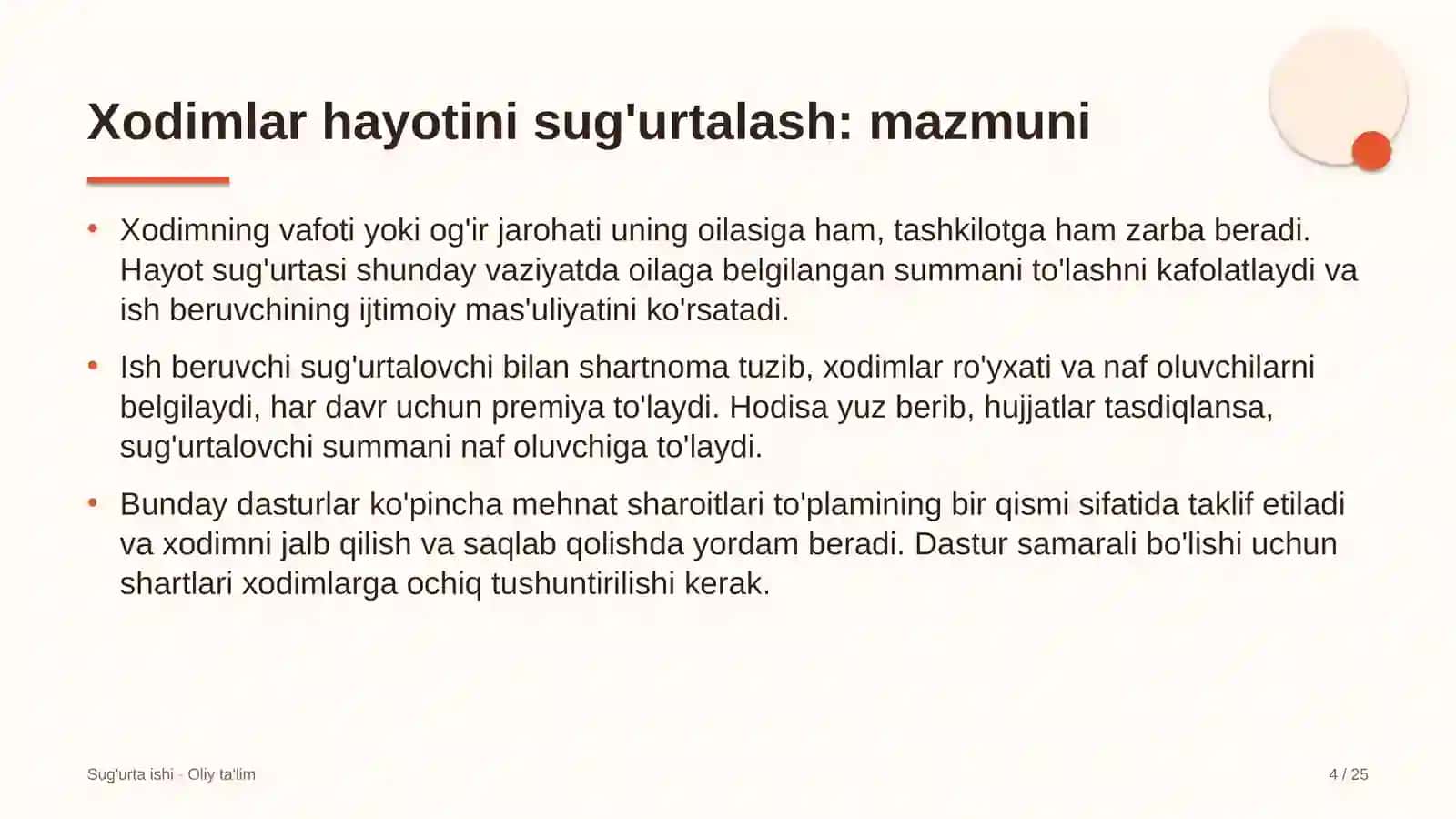 Eksport faoliyatida xodimlar hayotini sug'urtalash 4